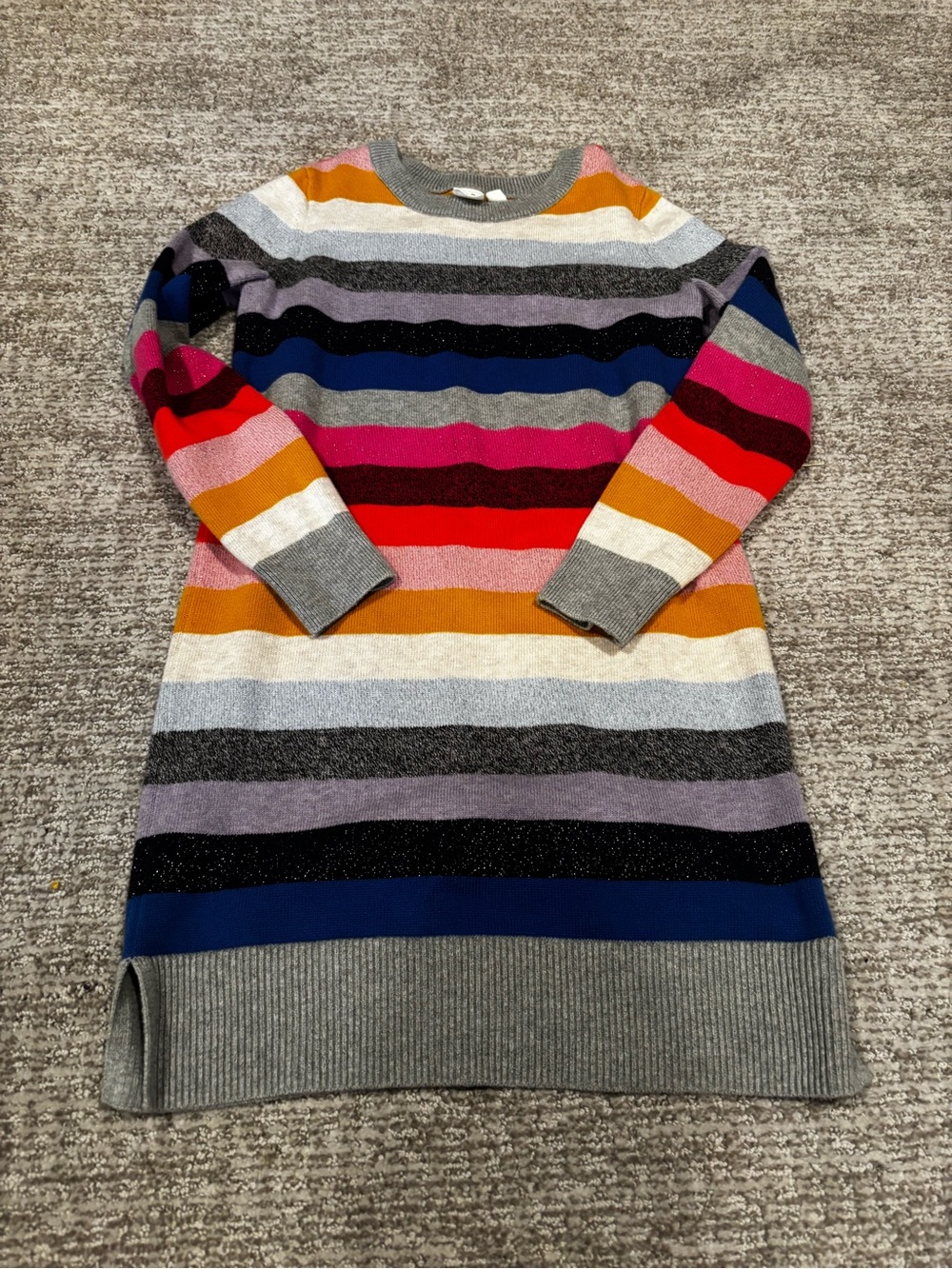 Girls' Multicolor Striped Knit Dress